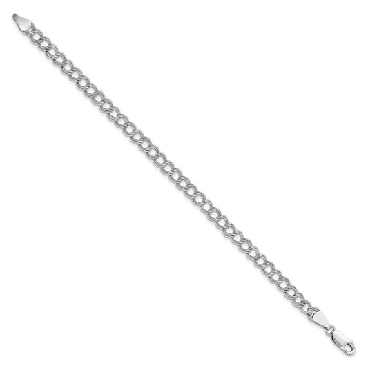 Amore La Vita Sterling Silver Rhodium-plated Polished 5.25mm 7 inch Open Link with Lobster Clasp Charm Bracelet QG1162R-7