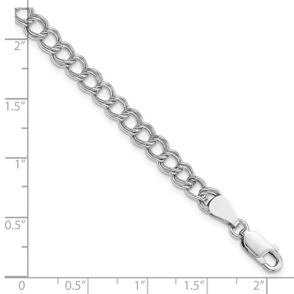Amore La Vita Sterling Silver Rhodium-plated Polished 5.25mm 8 inch Open Link with Lobster Clasp Charm Bracelet QG1162R-7