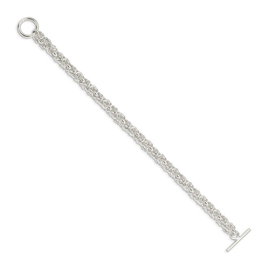 Sterling Silver 7.5inch Polished Fancy Link Toggle Bracelet QG1165-7.5