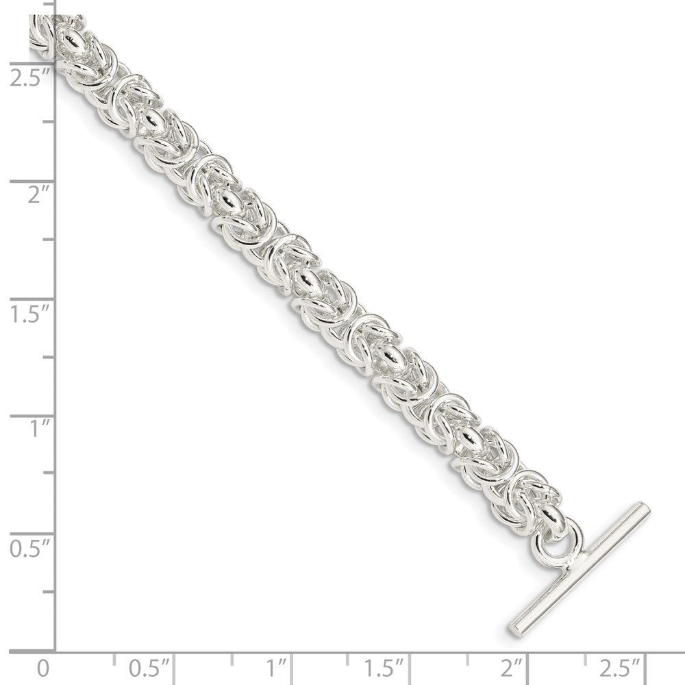 Sterling Silver 7.5inch Polished Fancy Link Toggle Bracelet QG1165-7.5