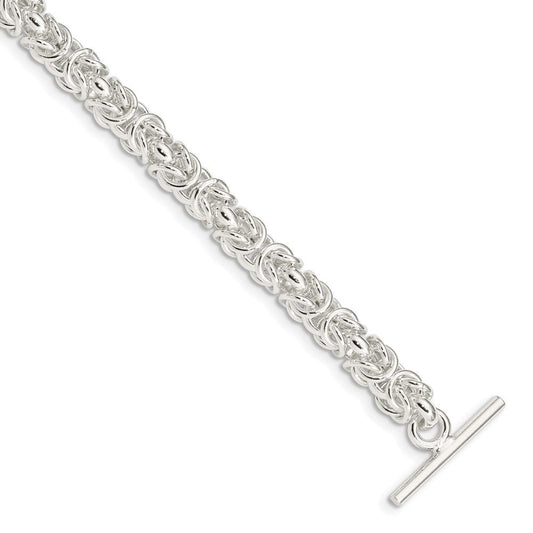 Sterling Silver 7.5inch Polished Fancy Link Toggle Bracelet QG1165-7.5