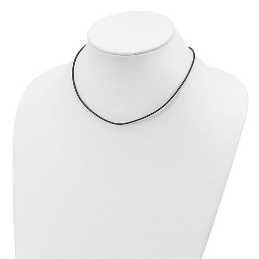 Sterling Silver 18inch 1.5mm Brown Leather Cord NecklaceQG1298