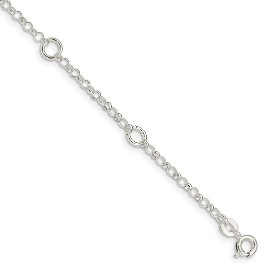 Sterling Silver Polished Fancy Rolo Chain Children's Bracelet QG1329-6