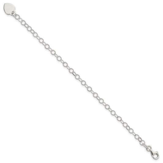 Sterling Silver Engraveable Heart Charm Bracelet QG1449-6