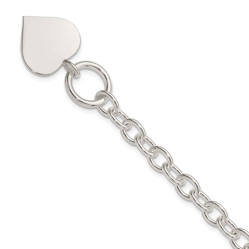 Sterling Silver Engraveable Heart Bracelet QG1462-7.5