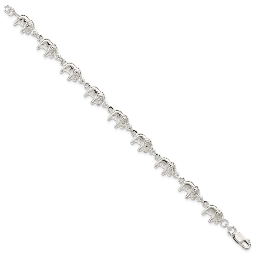 Sterling Silver Elephant Bracelet QG1550-7