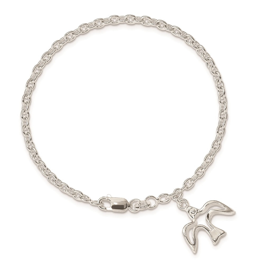 Sterling Silver Dove Charm Bracelet QG1552-7