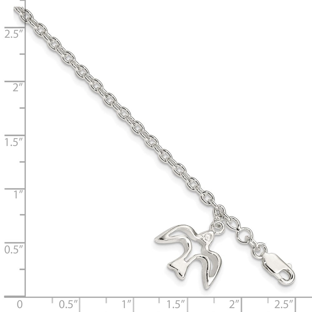 Sterling Silver Dove Charm Bracelet QG1552-7