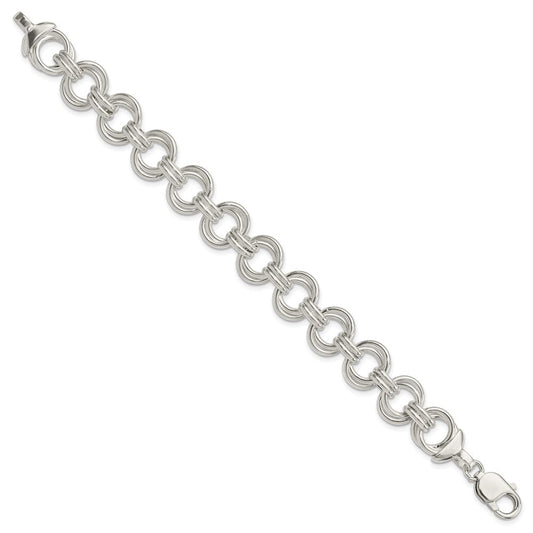 Sterling Silver Fancy Link Bracelet QG1556-7.5