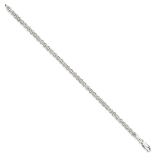 Sterling Silver 3mm Double Link Charm Bracelet QG2200-7