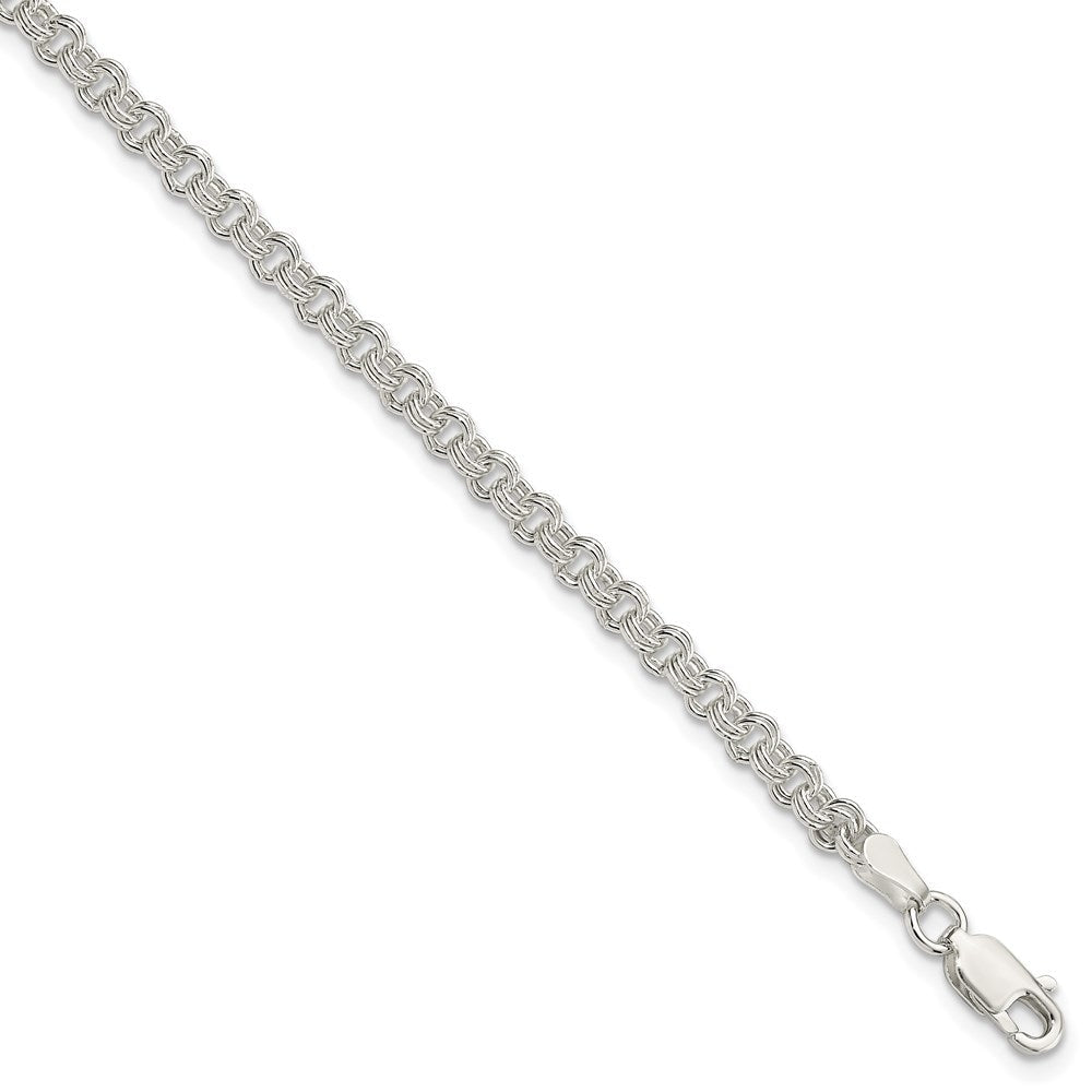 Sterling Silver 3mm Double Link Charm Bracelet QG2200-7