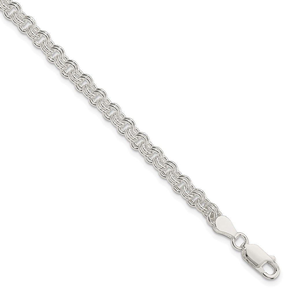 Sterling Silver 4mm Double Link Charm Bracelet QG2201-7