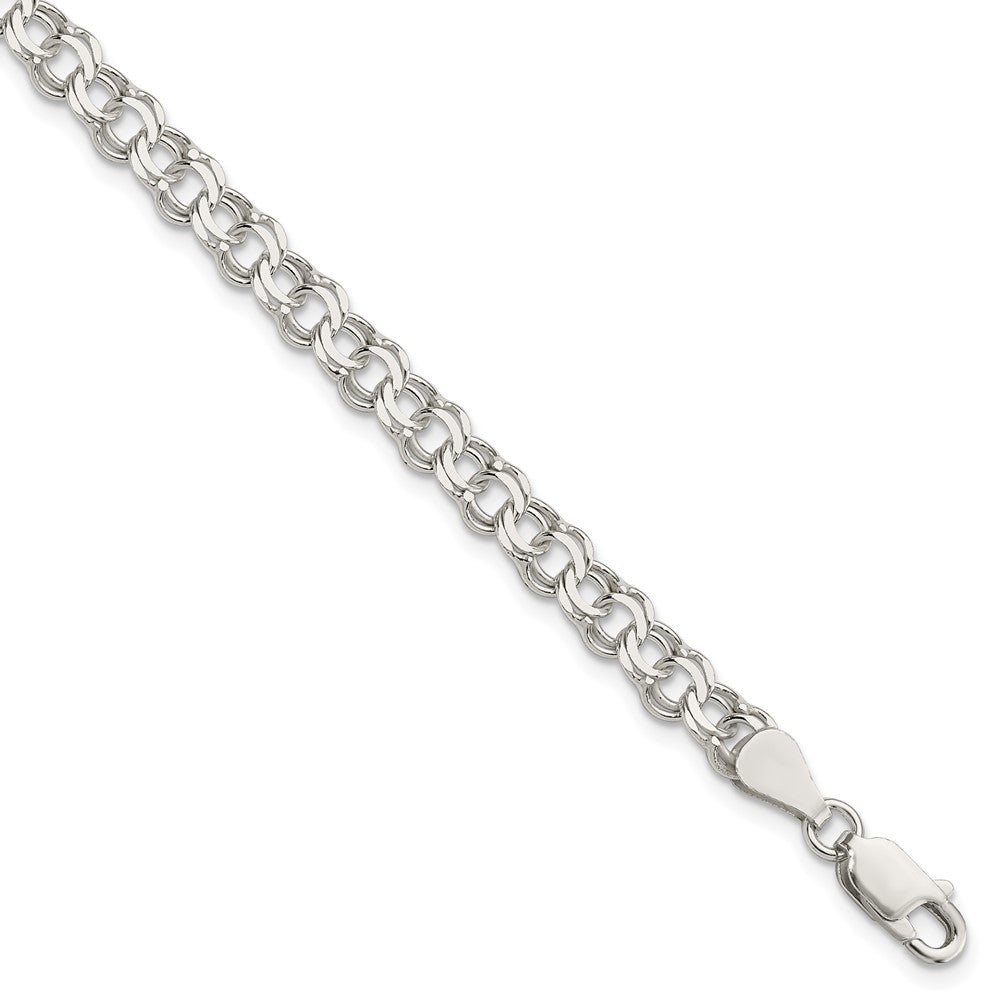 Sterling Silver 5.5mm Double Link Charm Bracelet QG2203-7
