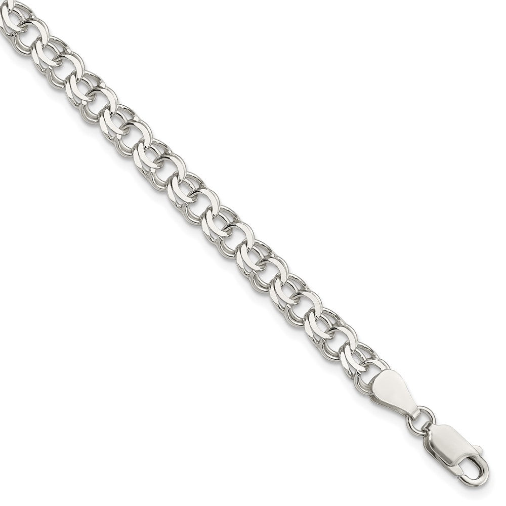Sterling Silver 6mm Double Link Charm Bracelet QG2204-7