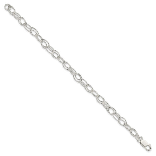Sterling Silver 6mm Double Link Bracelet QG2220-7.5