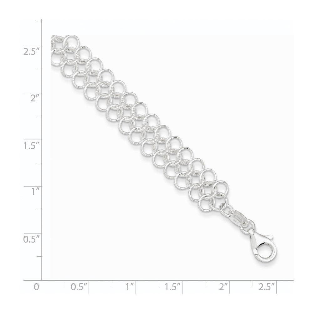 Sterling Silver Fancy Link Bracelet QG2233-7.5