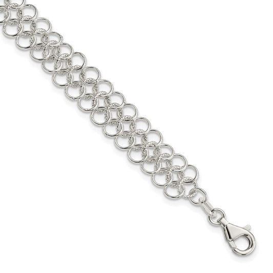 Sterling Silver Fancy Link Bracelet QG2233-7.5