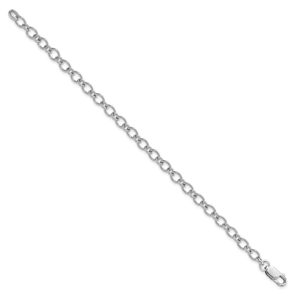 Amore La Vita Sterling Silver Rhodium-plated Polished 5mm 7.5 inch with Lobster Clasp Charm Bracelet QG2236R-7.5