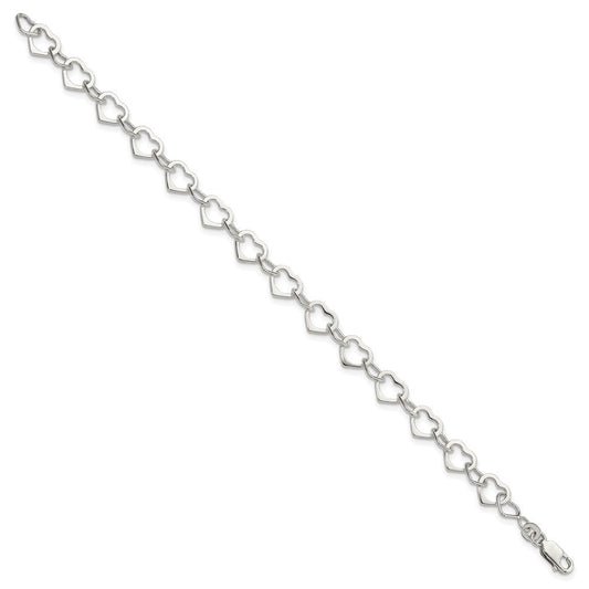 Sterling Silver Hearts Bracelet QG2260-7.5
