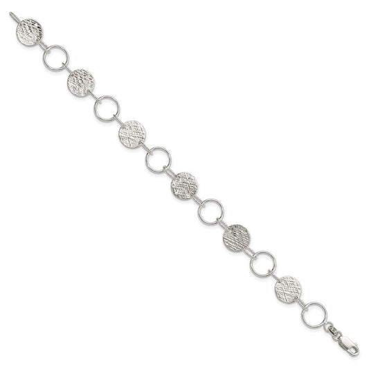 Sterling Silver Fancy Circle Bracelet QG2341-7.5