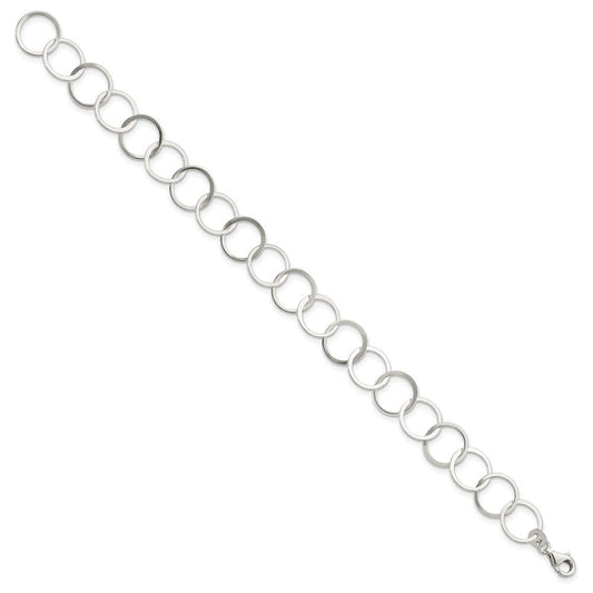 Sterling Silver Circle Bracelet QG2345-7.5