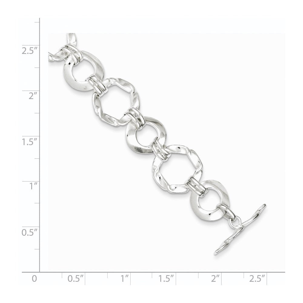 Sterling Silver Fancy Circle Link Bracelet QG2361-7.5