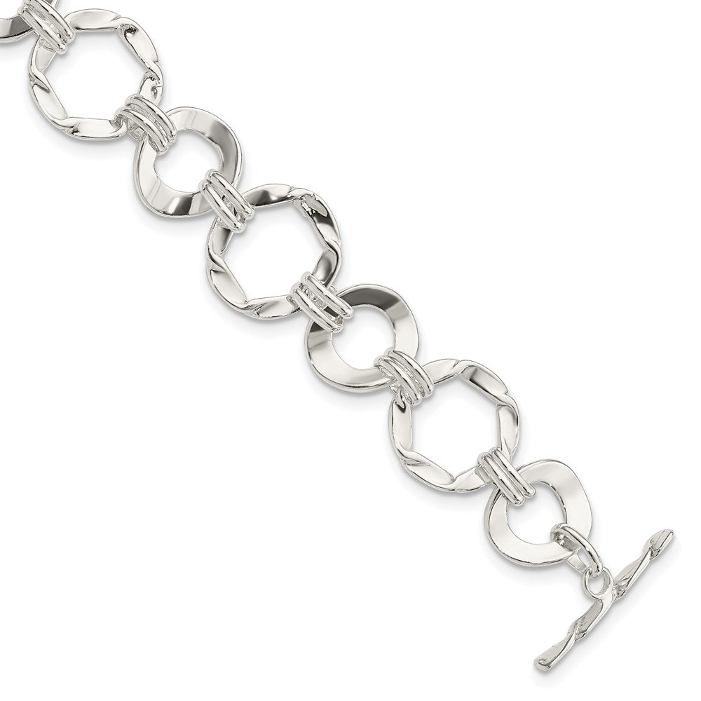 Sterling Silver Fancy Circle Link Bracelet QG2361-7.5