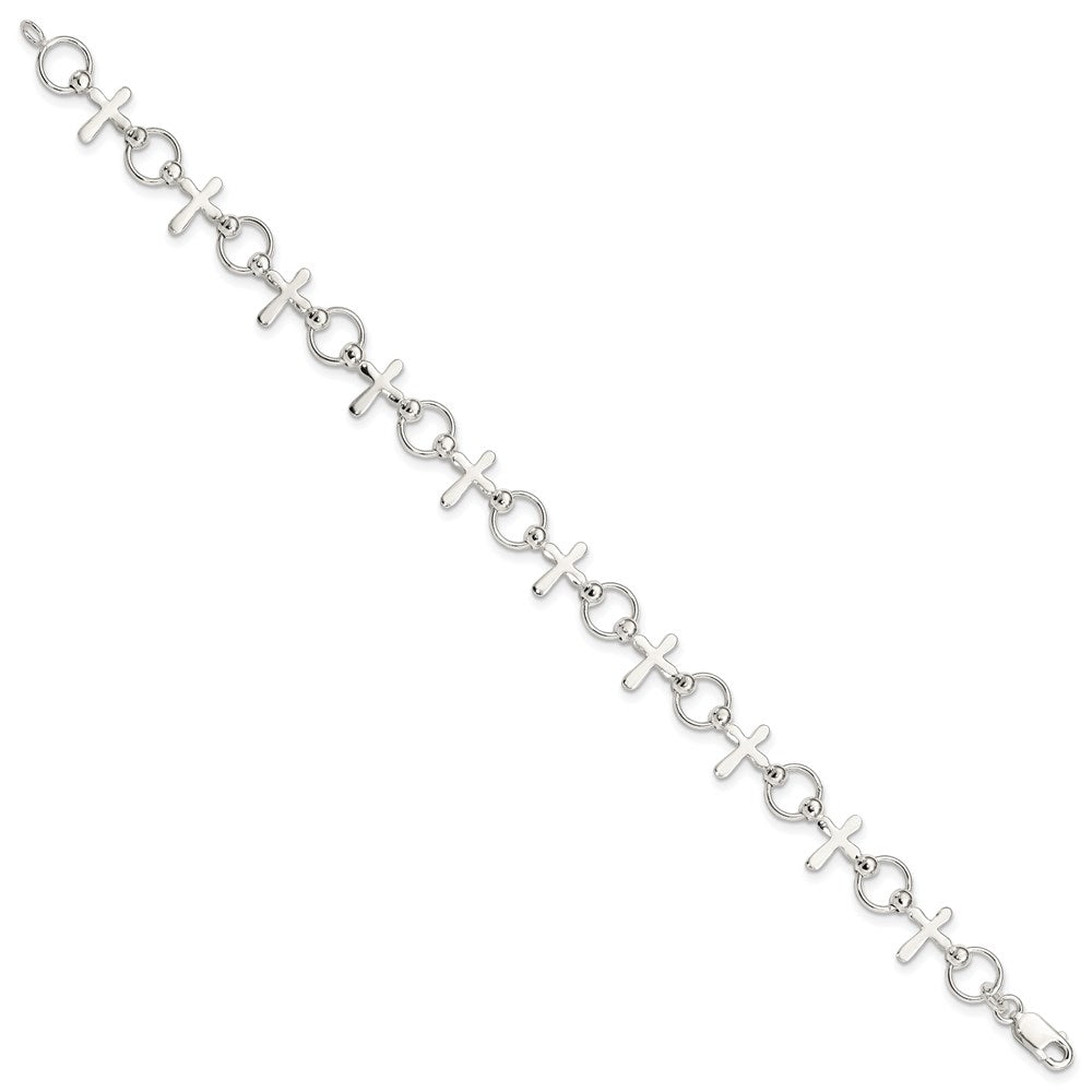 Sterling Silver Cross Bracelet QG2404-7.5