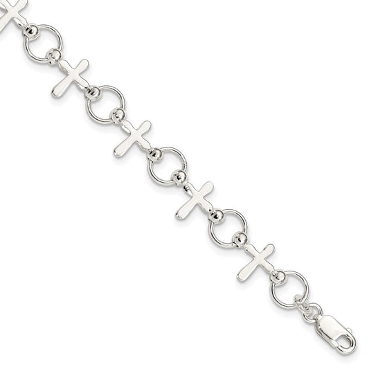 Sterling Silver Cross Bracelet QG2404-7.5