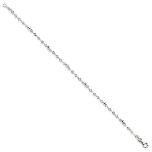 Sterling Silver Polished Fancy Bead Bracelet QG2992-7.5