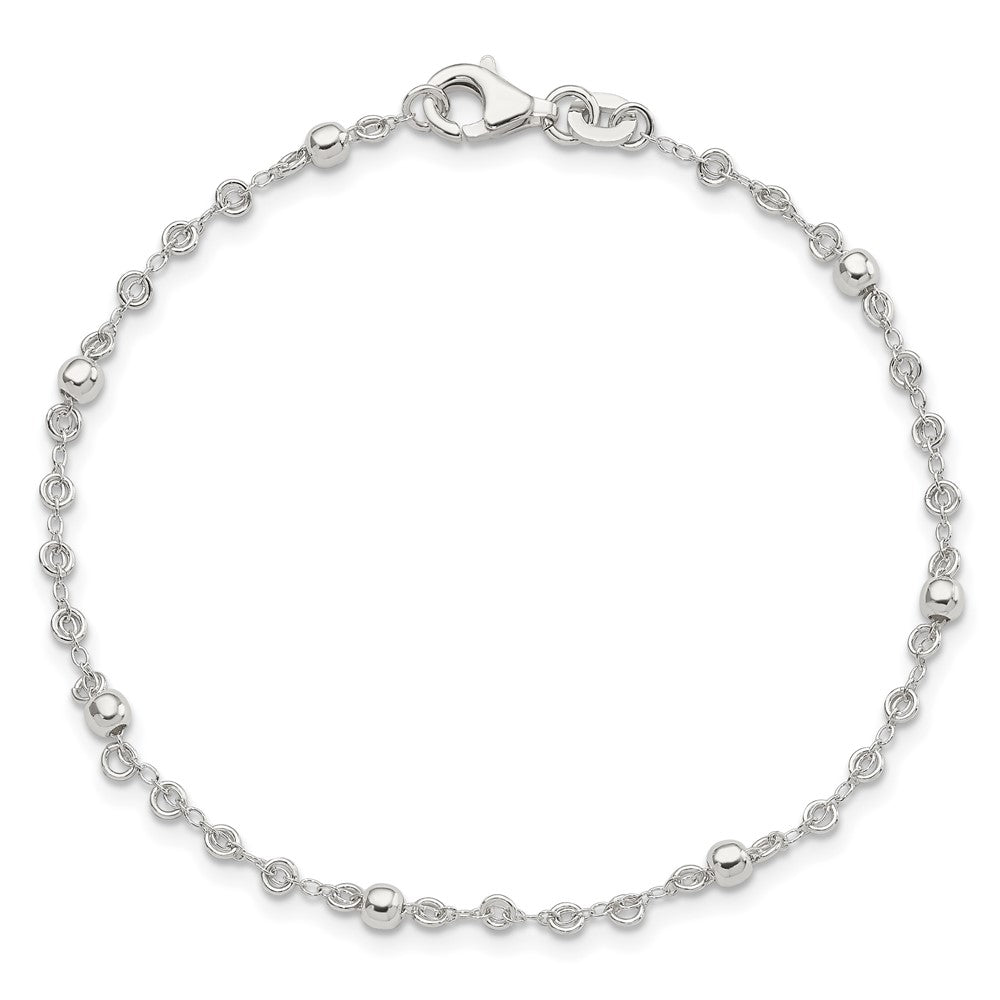 Sterling Silver Polished Fancy Bead Bracelet QG2992-7.5