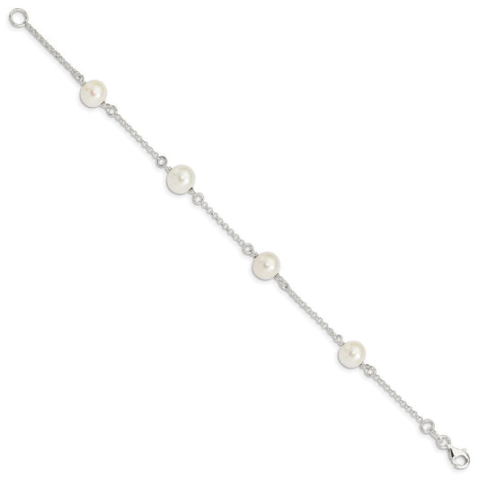 Sterling Silver FW Cultured Pearl Bracelet QG2996-7.25