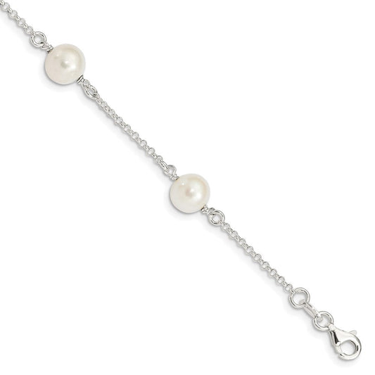 Sterling Silver FW Cultured Pearl Bracelet QG2996-7.25