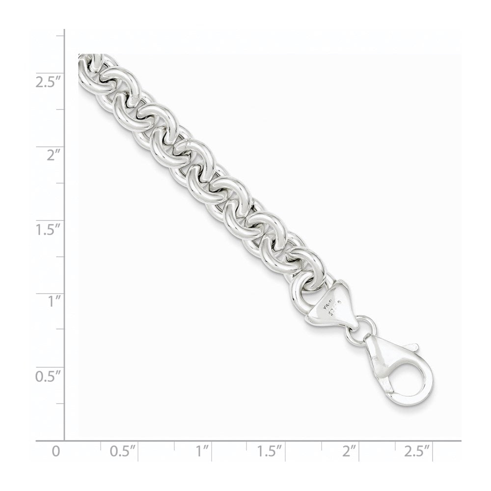 Sterling Silver Polished Fancy Link Bracelet QG3019-7.75