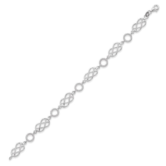 Sterling Silver Pretzel Circle Bracelet QG3026-7.25
