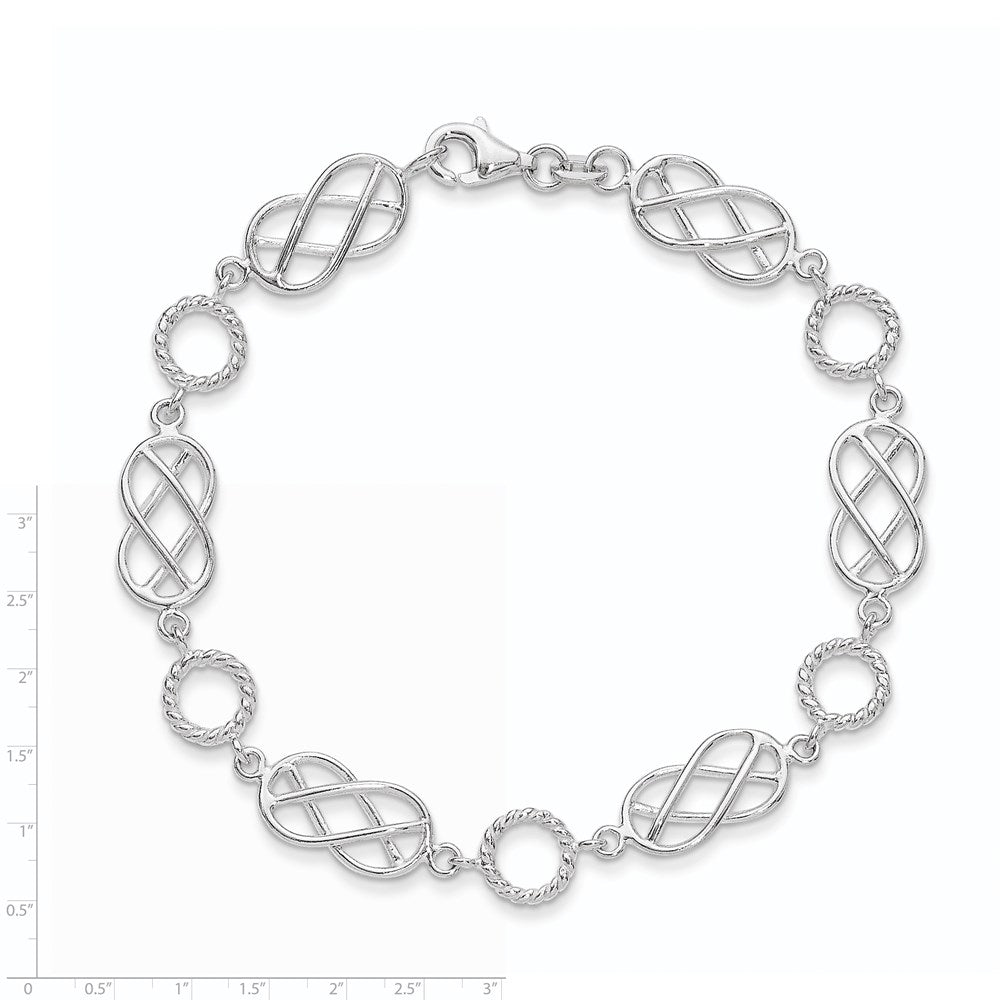 Sterling Silver Pretzel Circle Bracelet QG3026-7.25