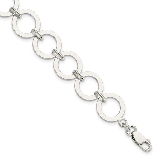 Sterling Silver Circle Link Bracelet QG3035-7.5
