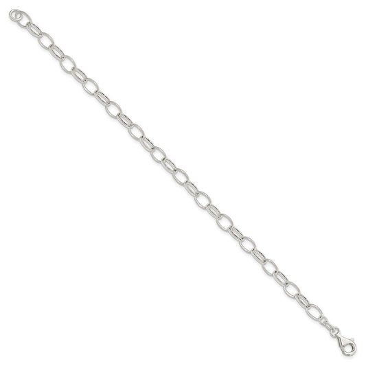 Sterling Silver Polished Fancy Link Bracelet QG3076-7.5