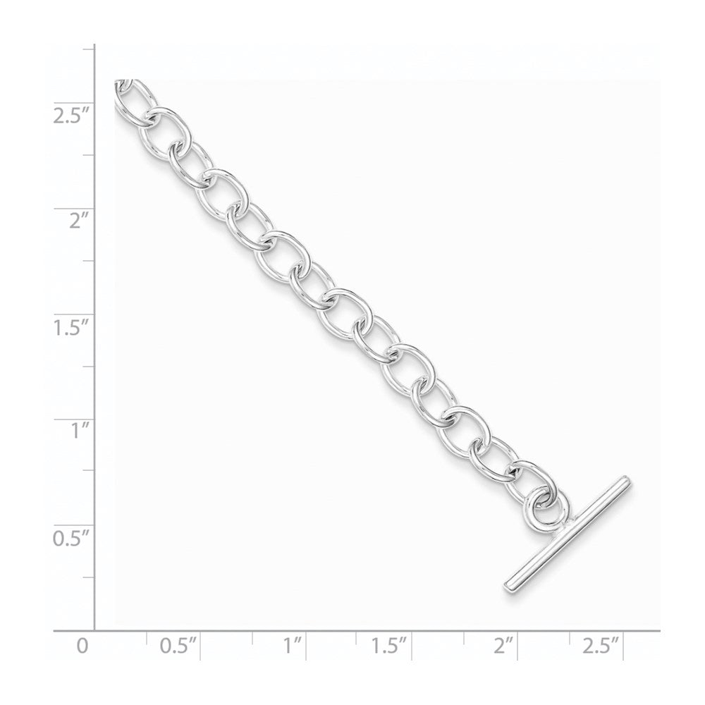Sterling Silver Polished Fancy Link Toggle Bracelet QG3077-7.5