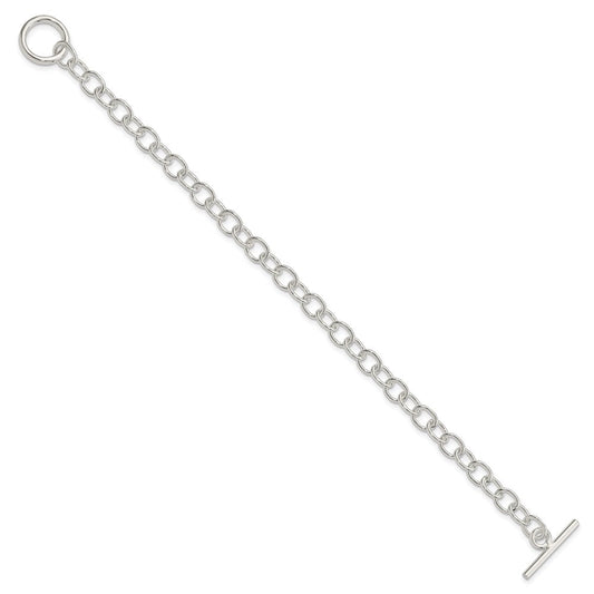 Sterling Silver Polished Fancy Link Toggle Bracelet QG3077-7.5