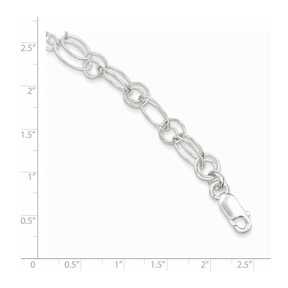 Sterling Silver Polished Oval Link Bracelet QG3225-7.5