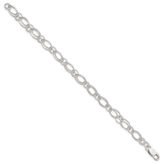 Sterling Silver Polished Oval Link Bracelet QG3225-7.5
