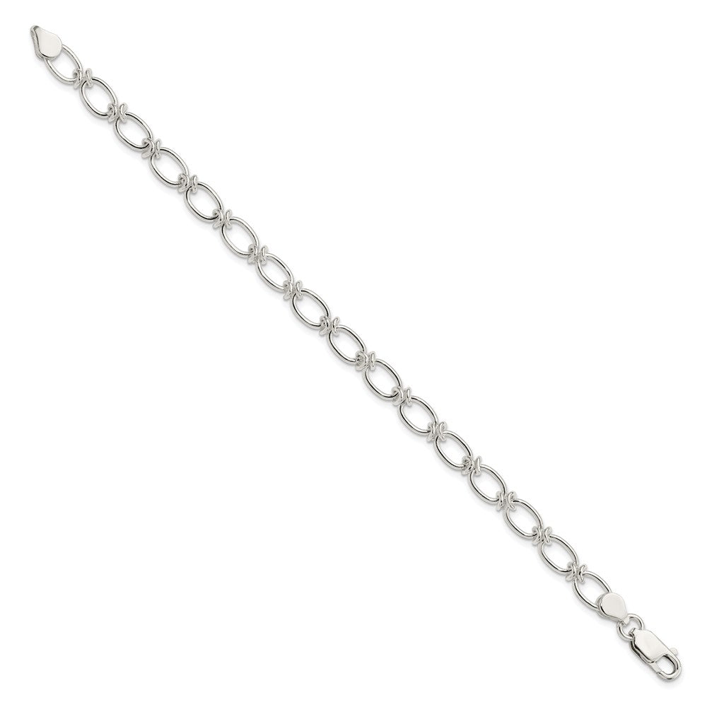 Sterling Silver Polished Oval Link Bracelet QG3226-7.5