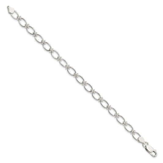 Sterling Silver Polished Oval Link Bracelet QG3226-7.5