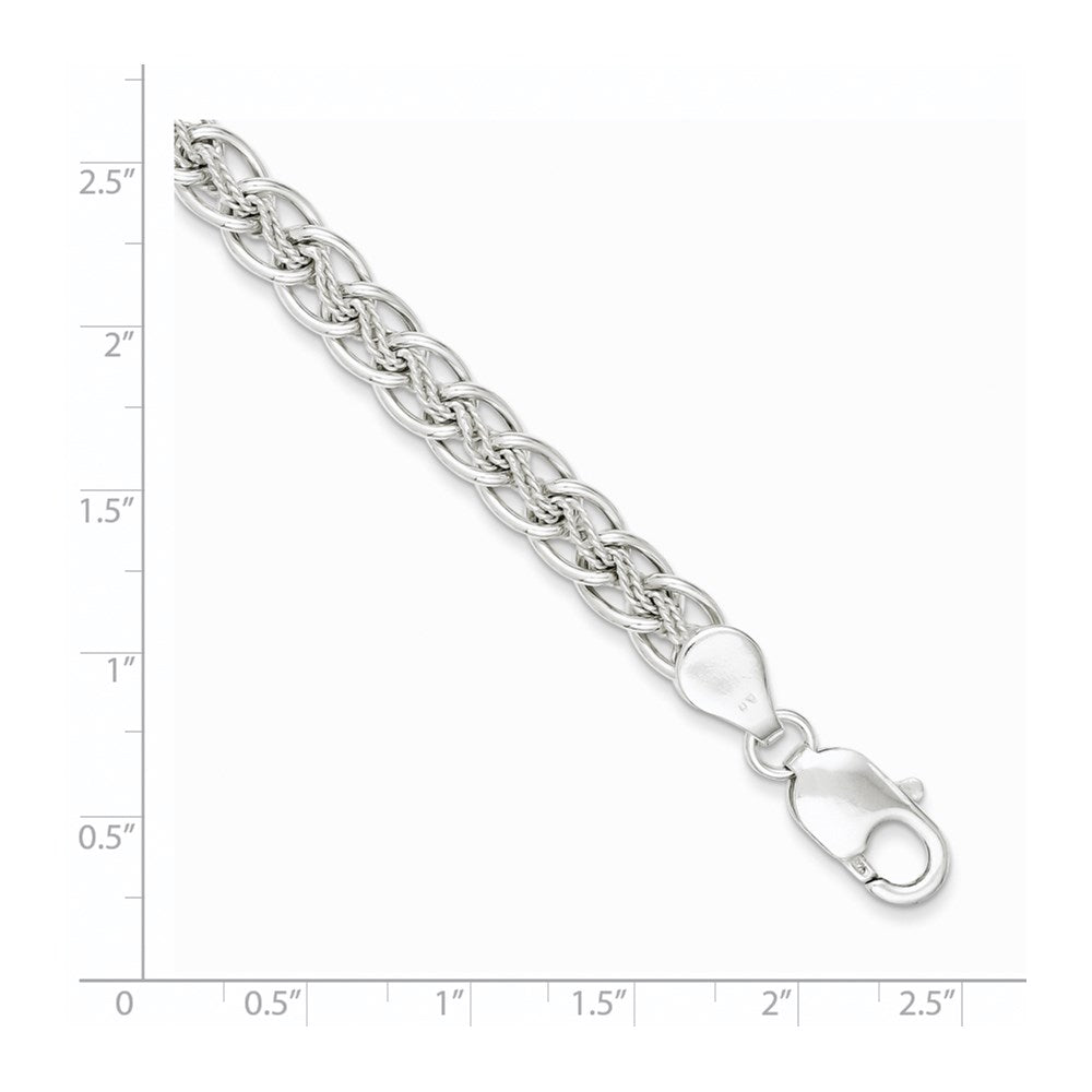 Sterling Silver Polished and Textured Fancy Bracelet QG3230-7.5