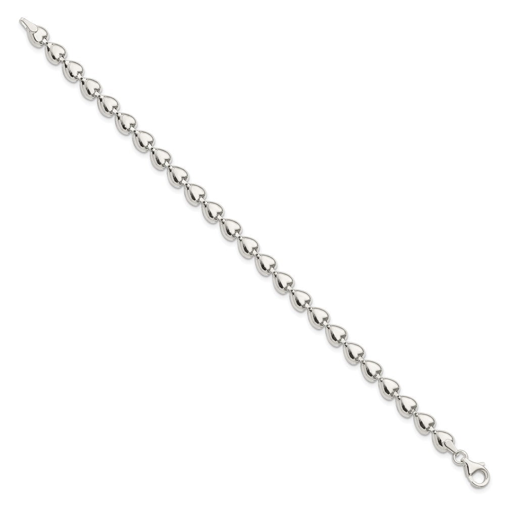 Sterling Silver Polished Heart Bracelet QG3265-7.5