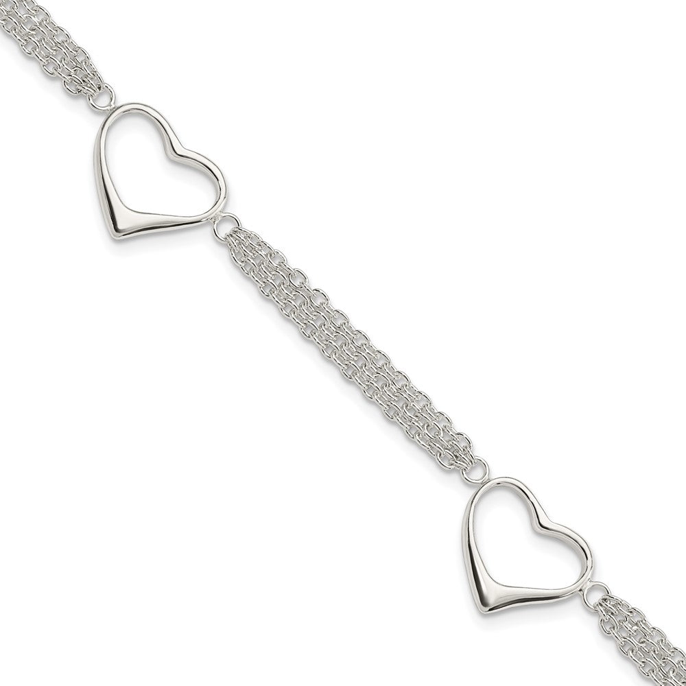 Sterling Silver Heart Bracelet QG3268-7.5