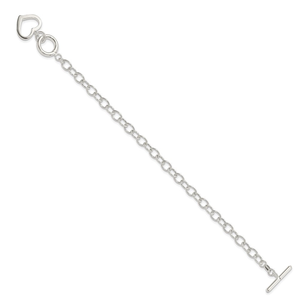 Sterling Silver Open Link Heart Bracelet QG3278-7.5