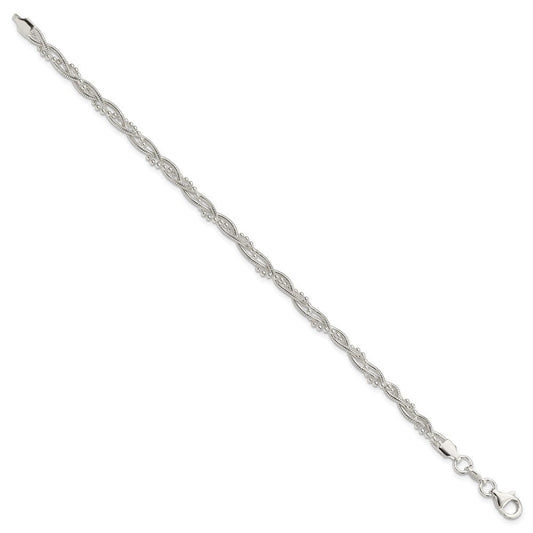 Sterling Silver Fancy Braided Bracelet QG3299-7.5
