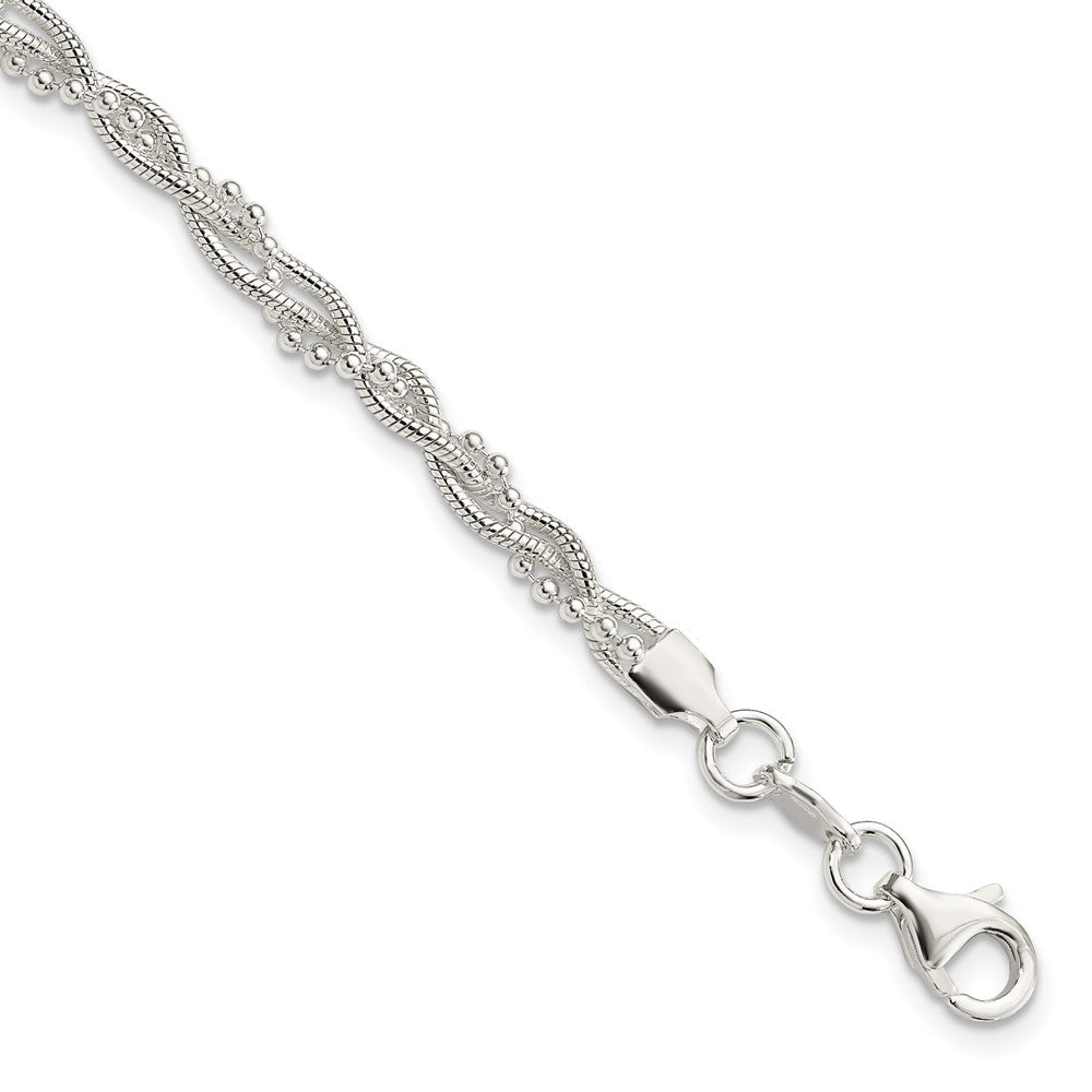 Sterling Silver Fancy Braided Bracelet QG3299-7.5